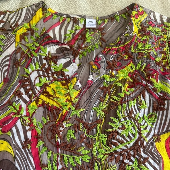 🌴 Embroidered Tunic Flowy Size Small - Picture 5 of 11